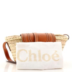 Chloe Marcie Basket Bag Raffia and Leather Small