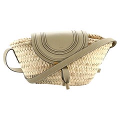 Chloe Marcie Basket Bag Raffia and Leather Small