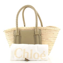 Chloe Marcie Basket Bag Raffia East West