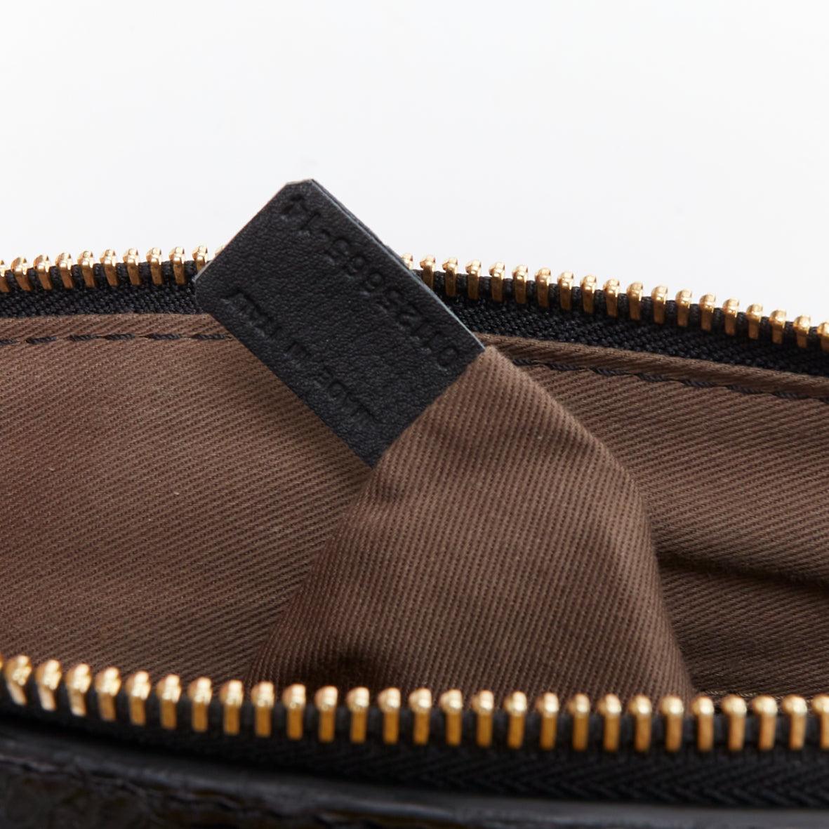 CHLOE Marcie black scaled leather gold hardware satchel bag For Sale 6