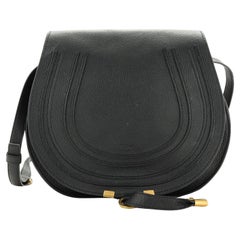 Chloé Black Calfskin Medium Marcie Round Crossbody Bag 20cl82s
