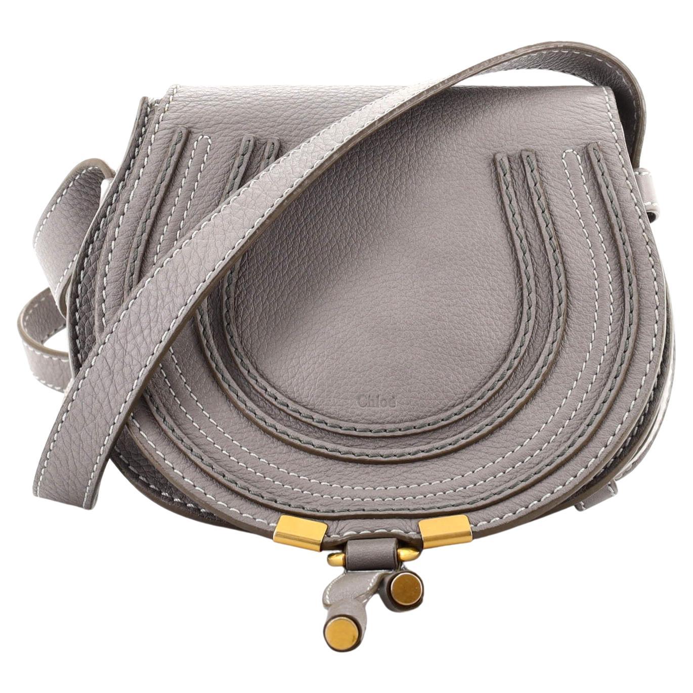 Chloe Grey Leather and Suede Mini Faye Crossbody Bag For Sale at 1stDibs