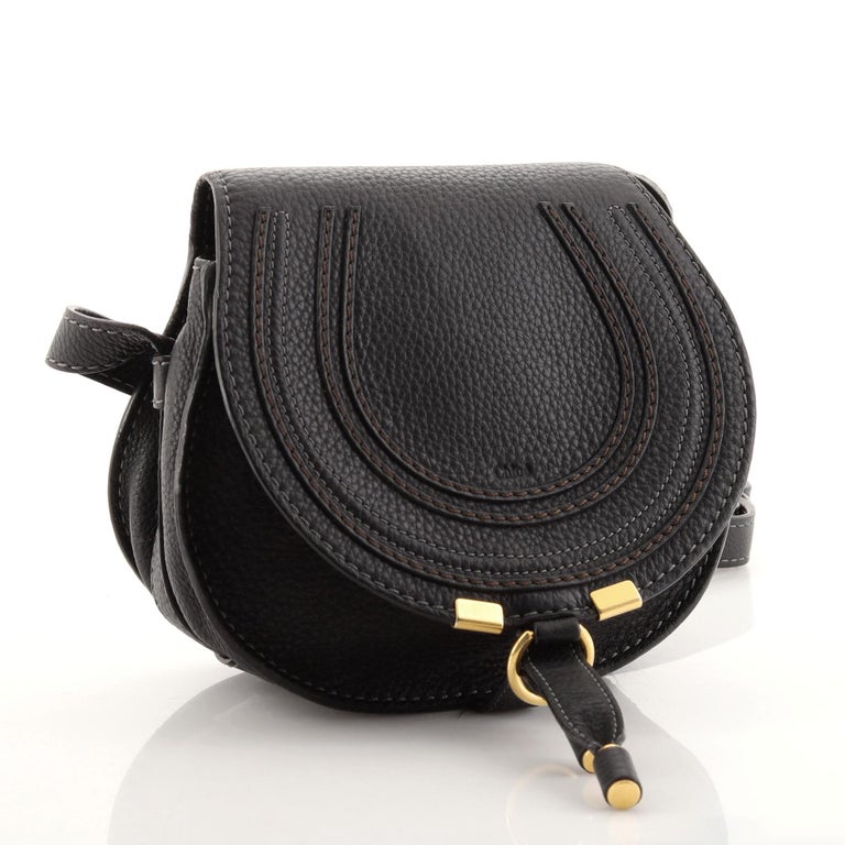 Black Chloe Marcie Crossbody Bag Leather Small For Sale