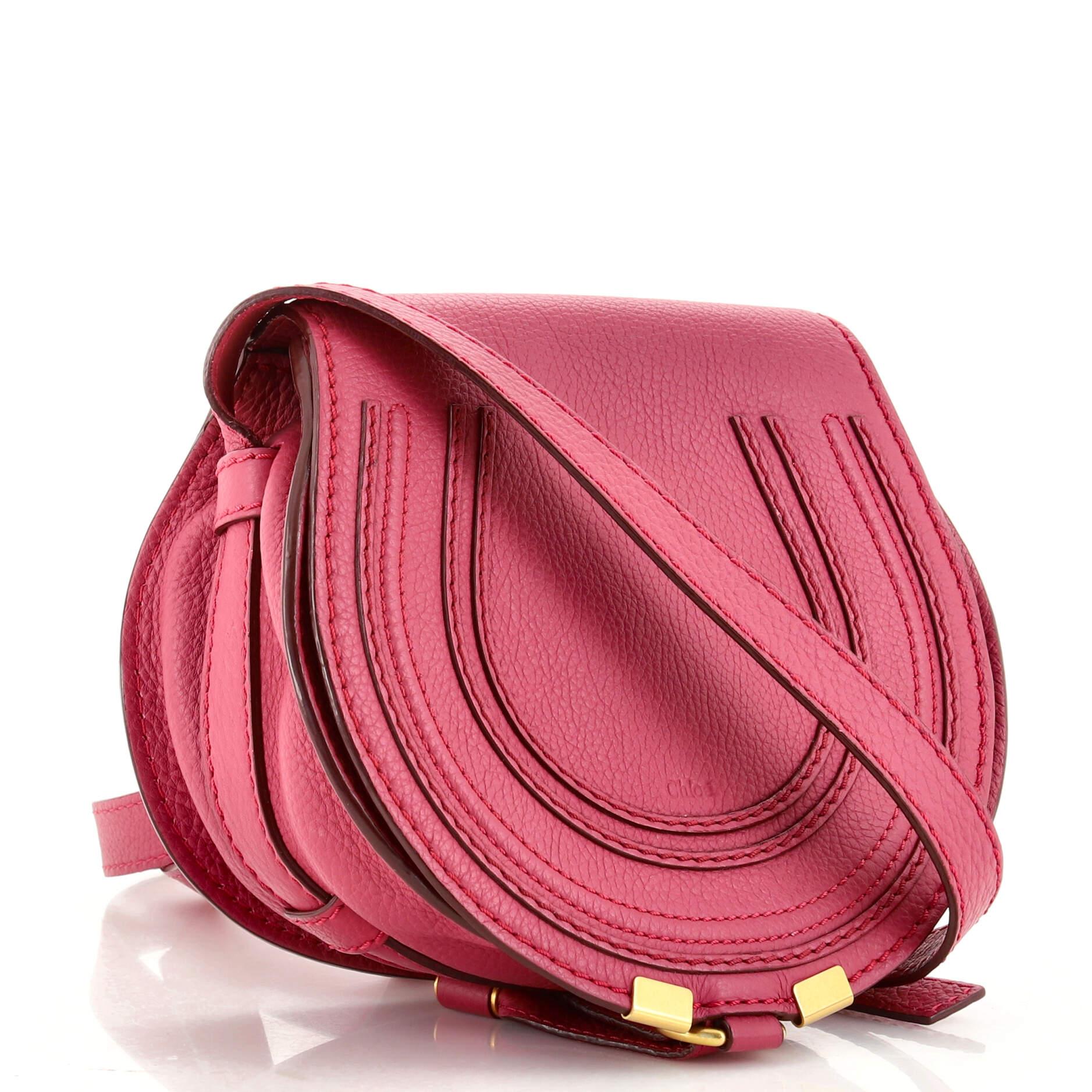 Pink Chloe Marcie Crossbody Bag Leather Small