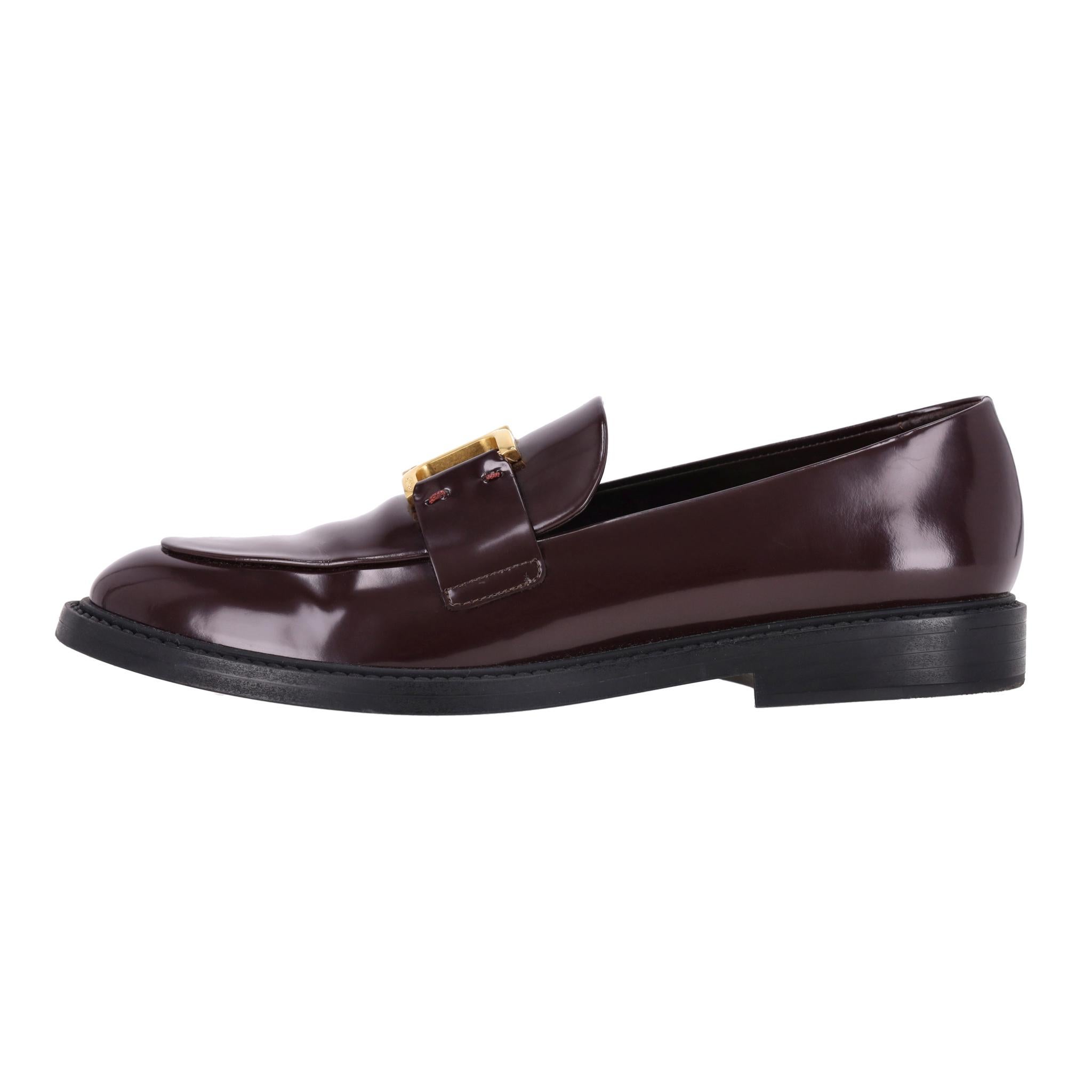 Mocasines Chloe Marcie de piel brillante Negro en venta