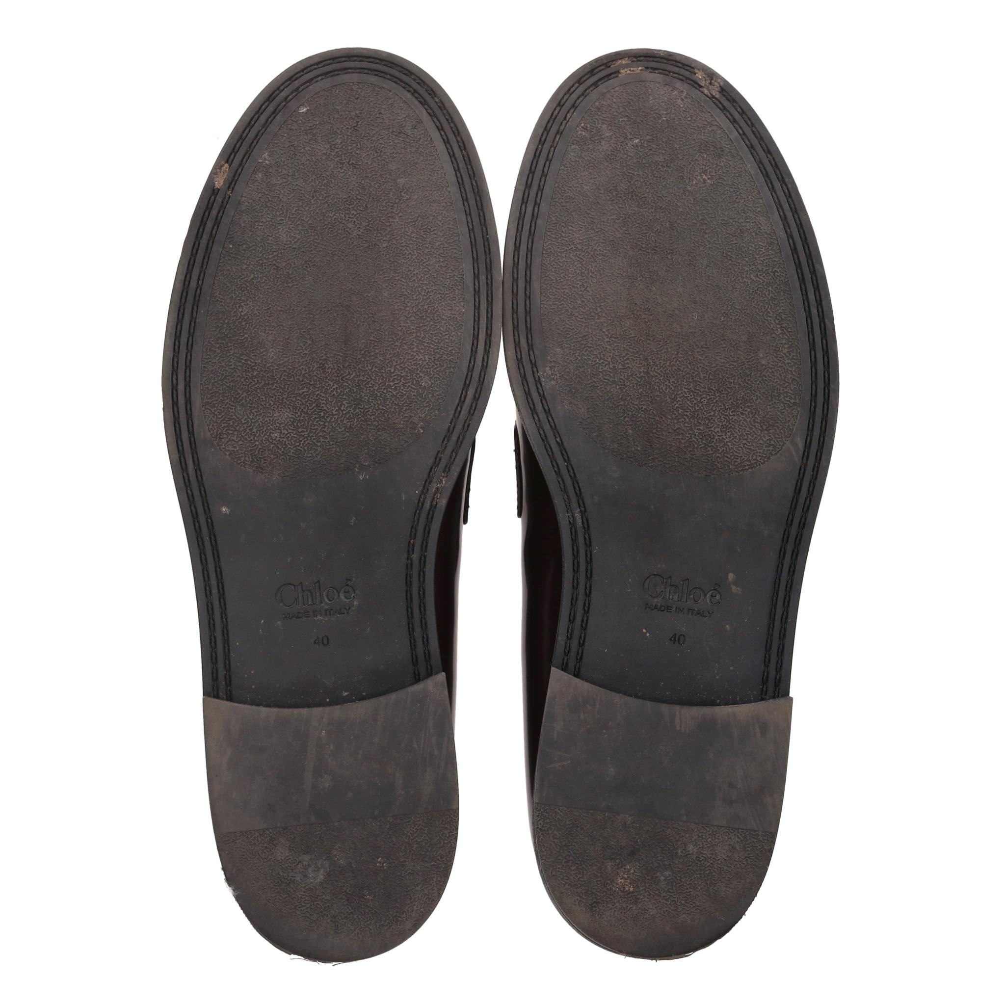 Mocasines Chloe Marcie de piel brillante en venta 1