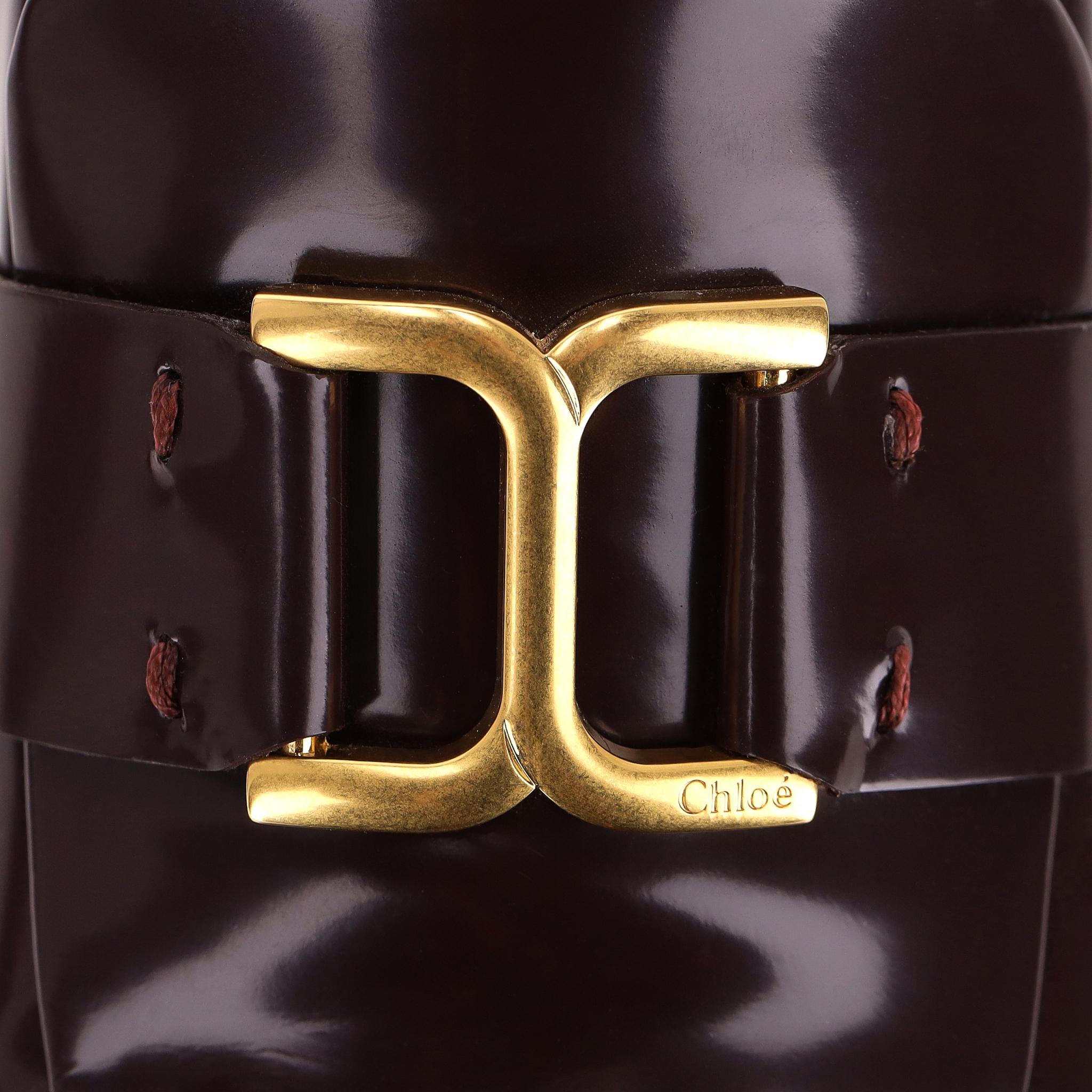 Mocasines Chloe Marcie de piel brillante en venta 2