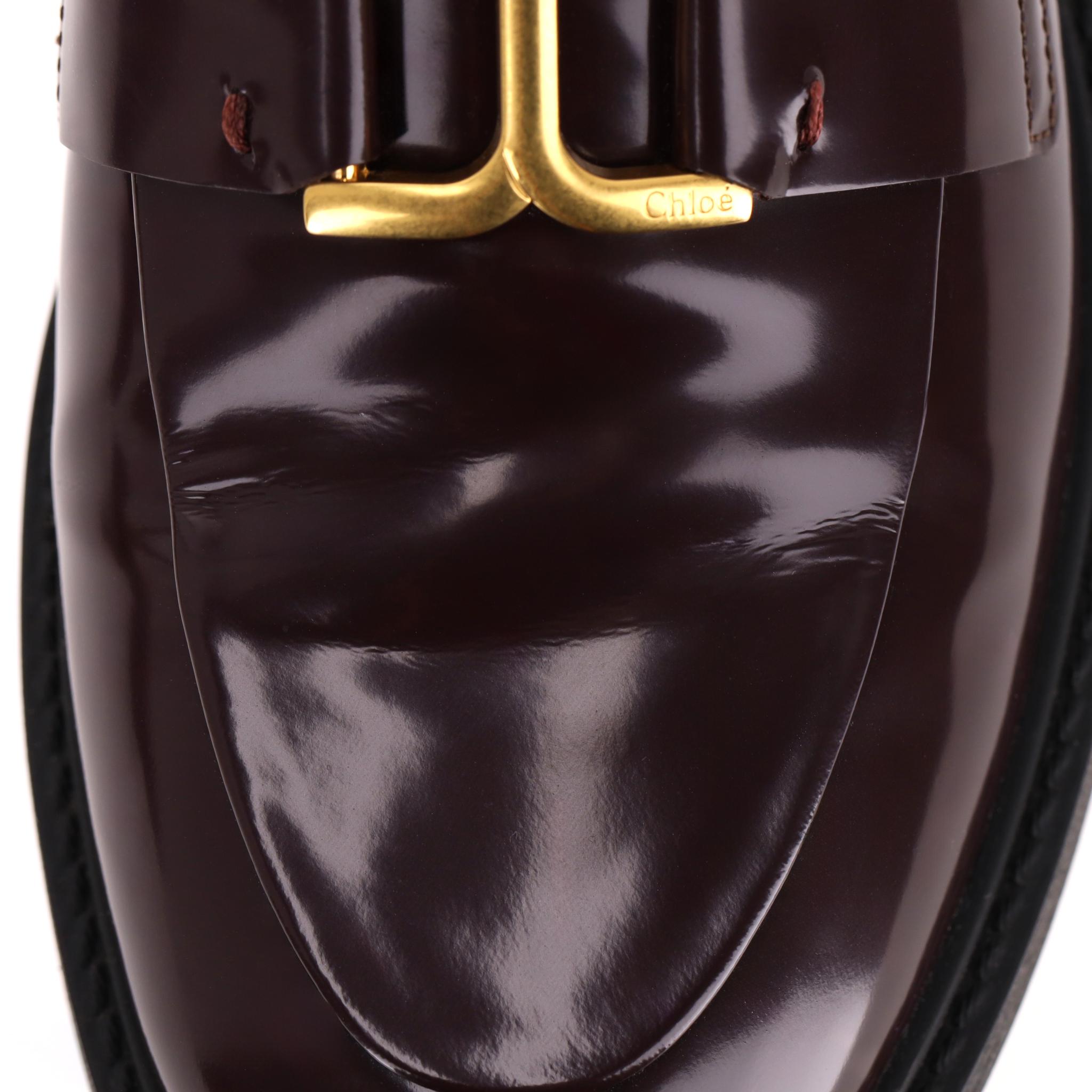 Mocasines Chloe Marcie de piel brillante en venta 4