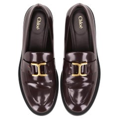 Chloe Marcie Glossed Leather Loafers