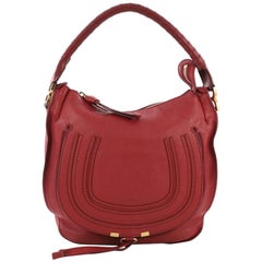 Chloe Marcie Hobo Leather Medium, crafted from red leather