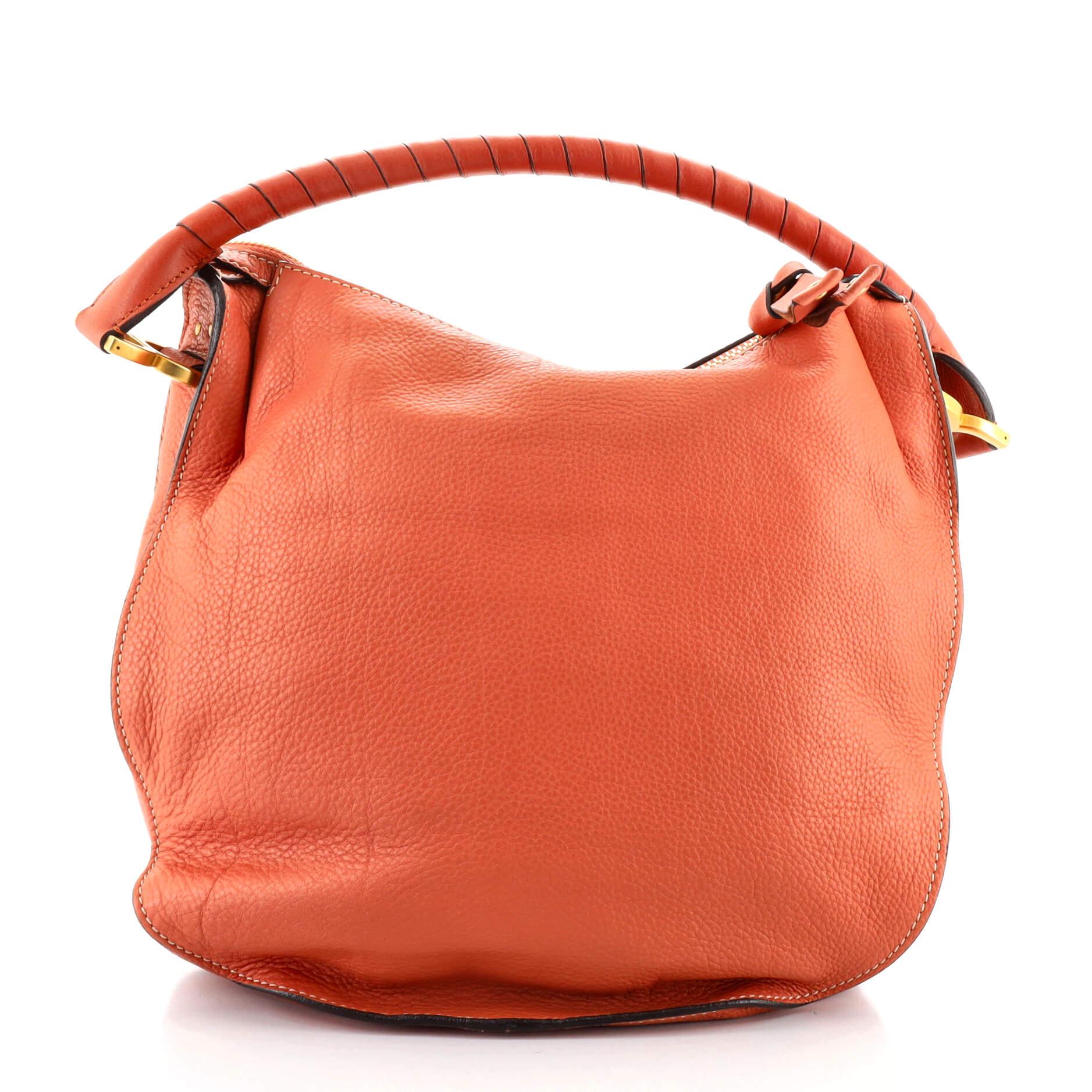 Chloe Marcie Hobo Leder-Leder (Orange)