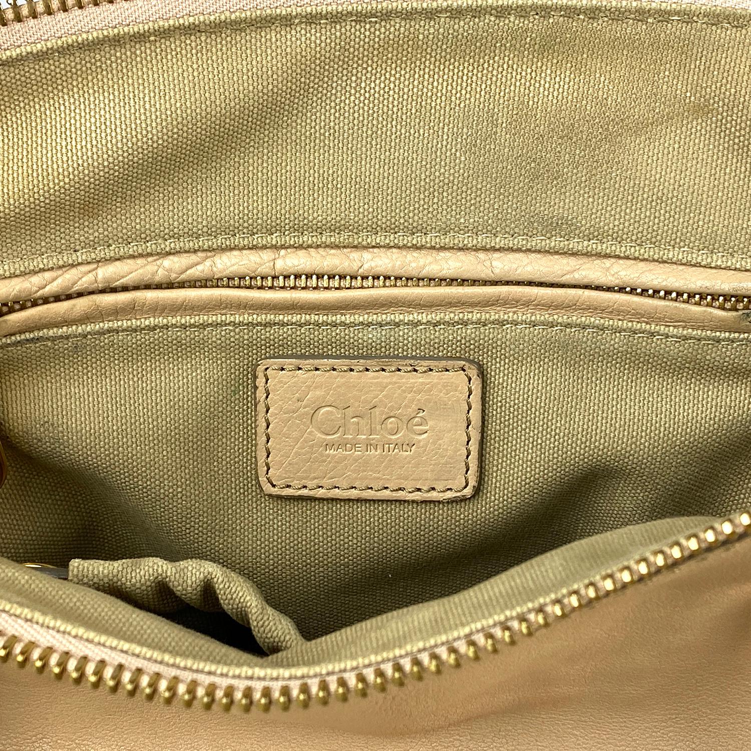 Beige Chloé Marcie Leather Shoulder bag For Sale
