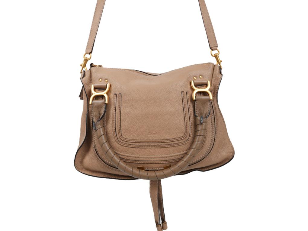 Chloe Marcie Leather Tote Bag - Beige For Sale 1