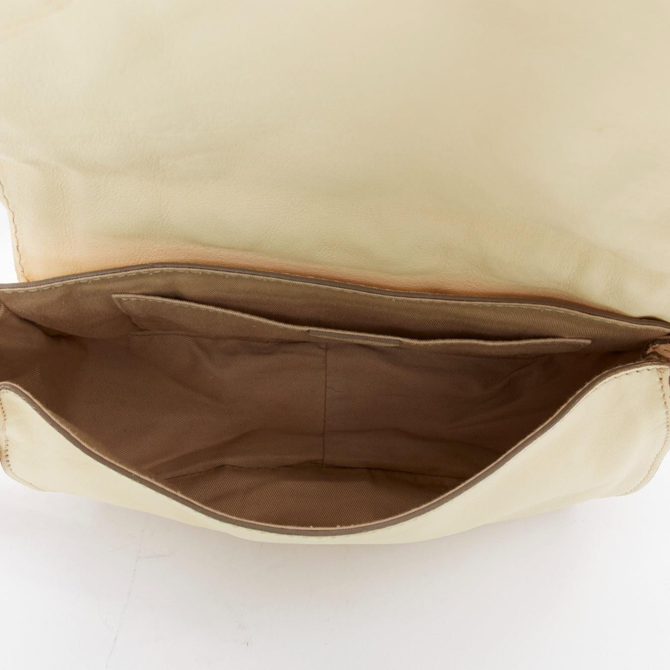 CHLOE Marcie Lock beige leather gold hardware half saddle crossbody bag For Sale 5
