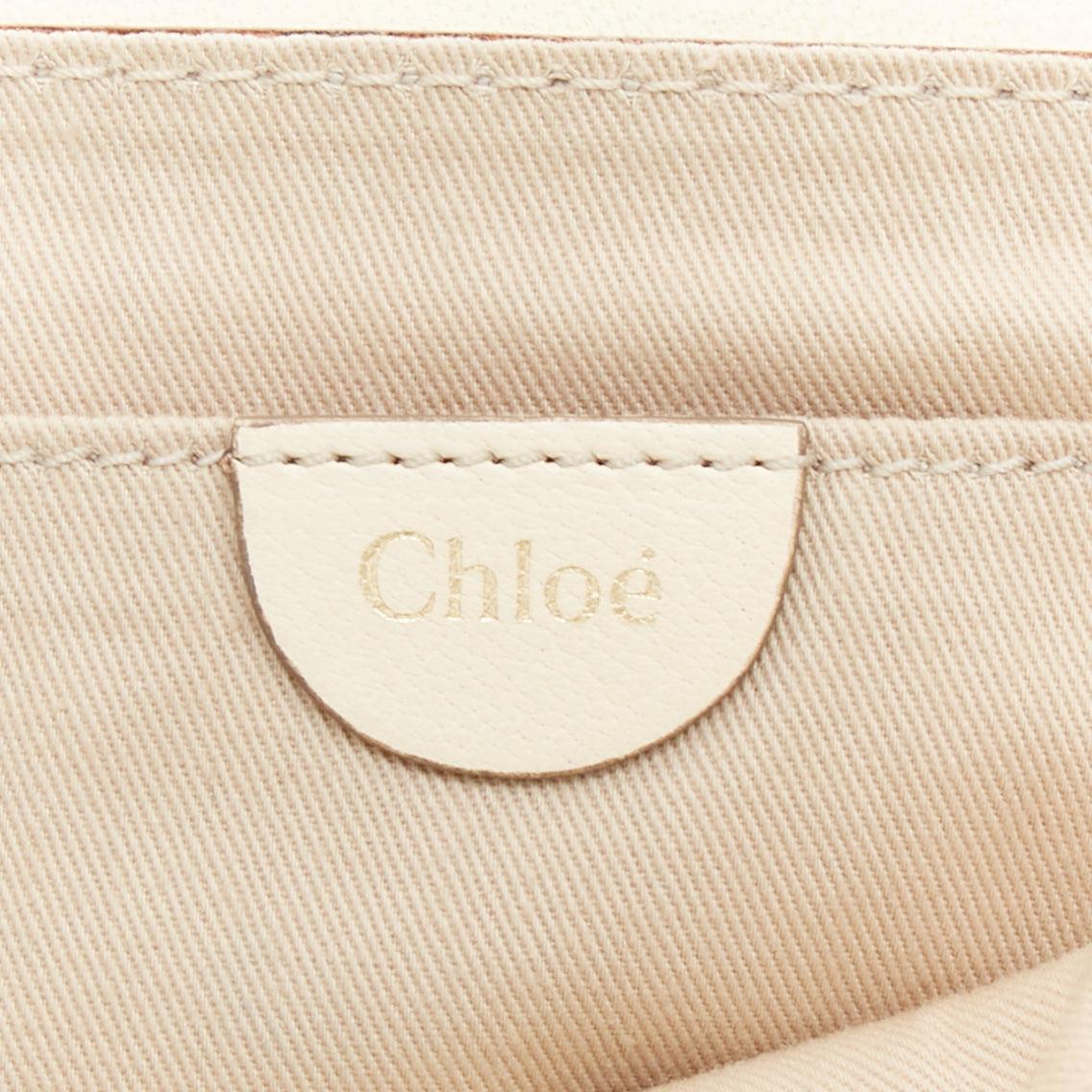 CHLOE Marcie Lock beige leather gold hardware half saddle crossbody bag For Sale 6