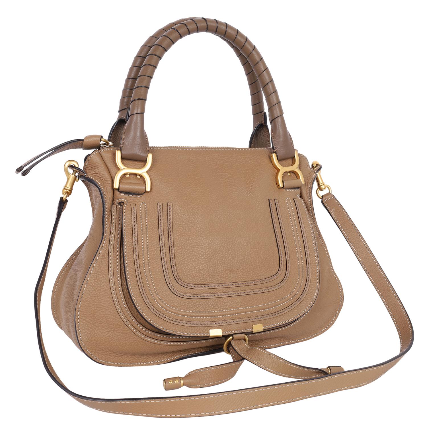 Chloe Marcie Medium Tote Umhängetasche in Taupe 6