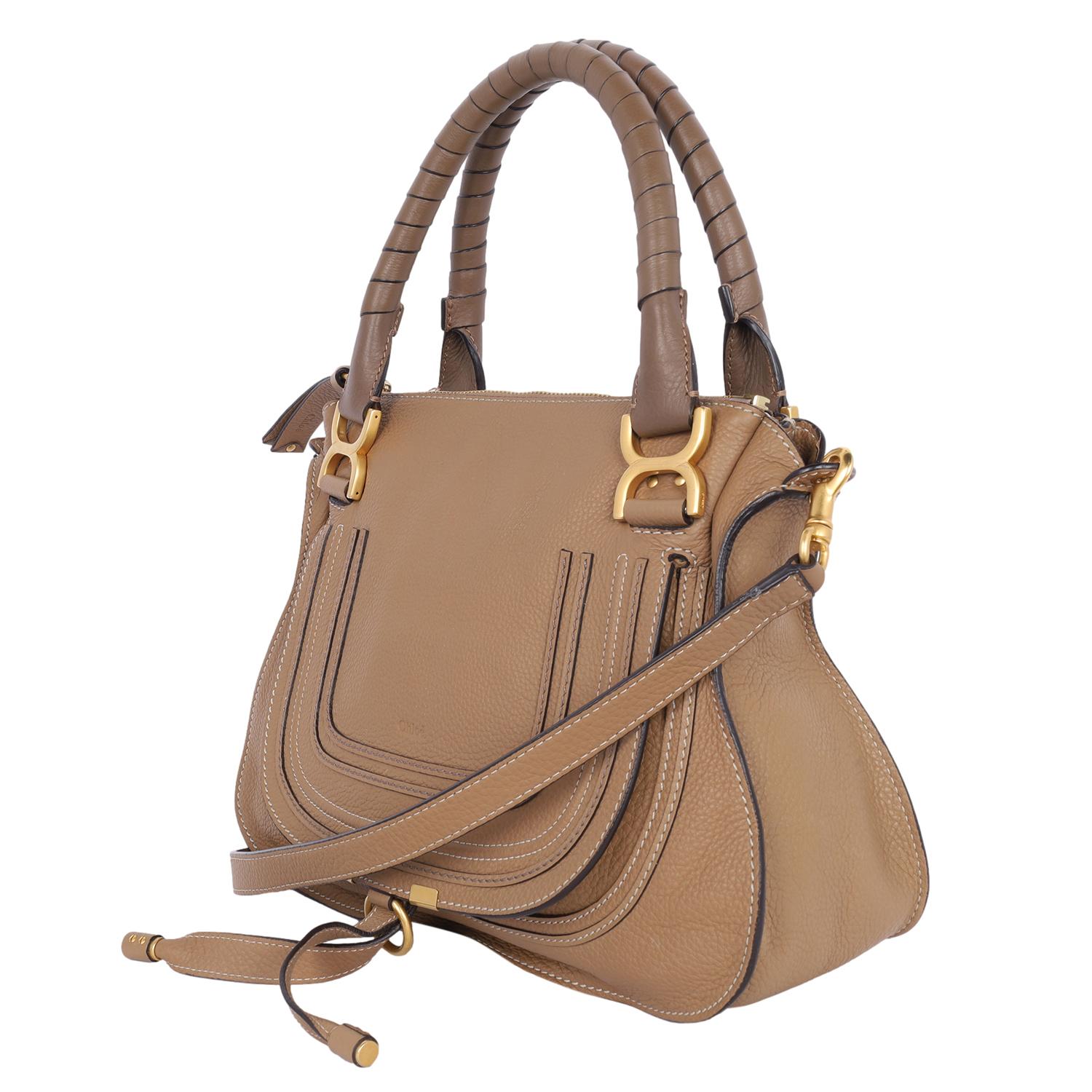 Chloe Marcie Medium Tote Umhängetasche in Taupe Damen