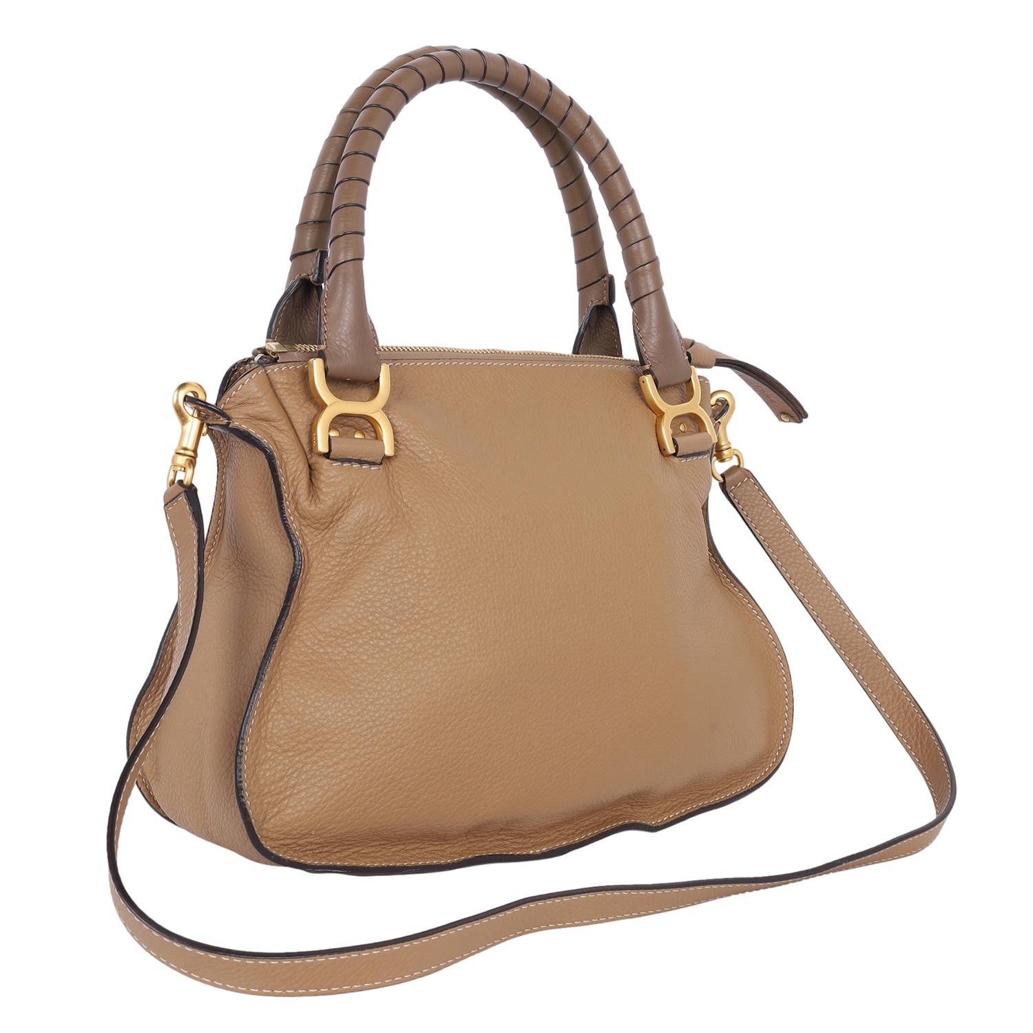 Chloe Marcie Medium Tote Umhängetasche in Taupe 1