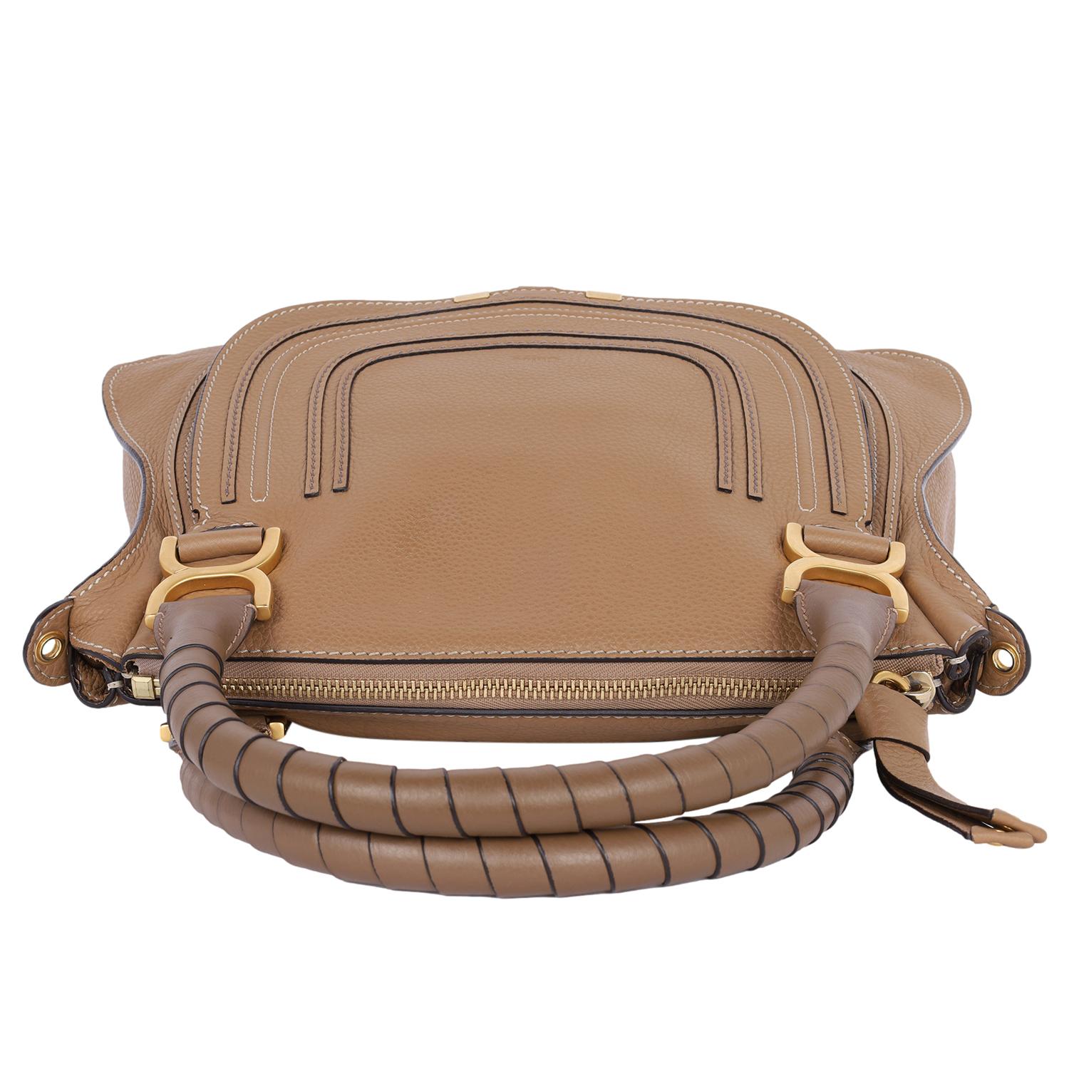 Chloe Marcie Medium Tote Umhängetasche in Taupe 2