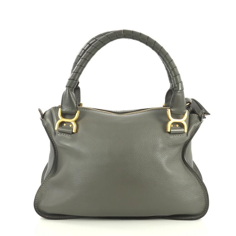 Gray Chloe Marcie Satchel Leather Medium