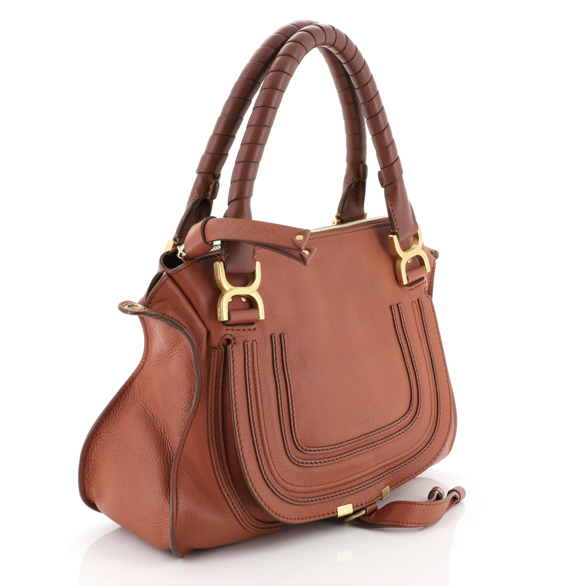 Brown Chloe Marcie Satchel Leather Medium