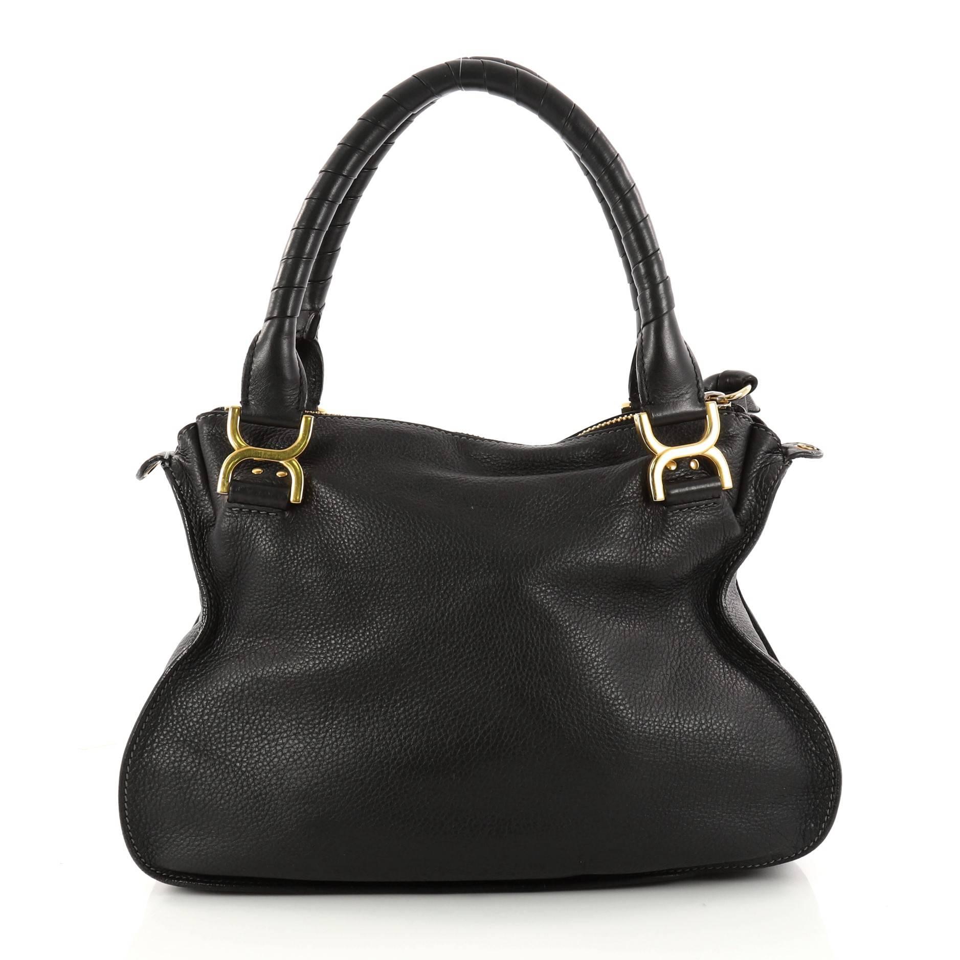 Black Chloe Marcie Satchel Leather Small