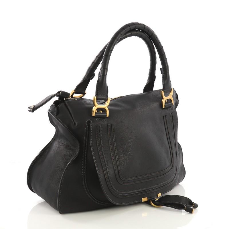 Black Chloe Marcie Shoulder Bag Leather Large