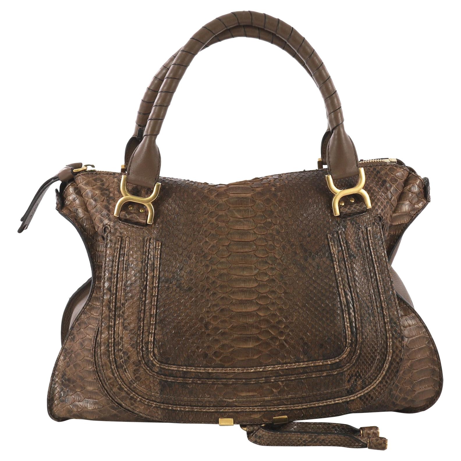 Chloe Marcie Shoulder Bag Python Large
