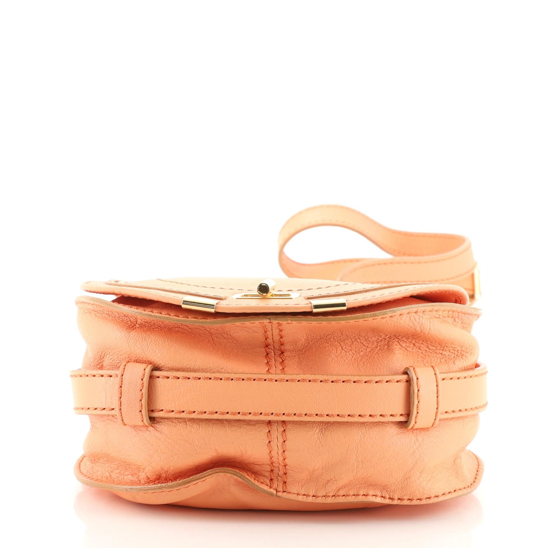 Orange Chloe Marcie Turnlock Crossbody Bag Leather Small