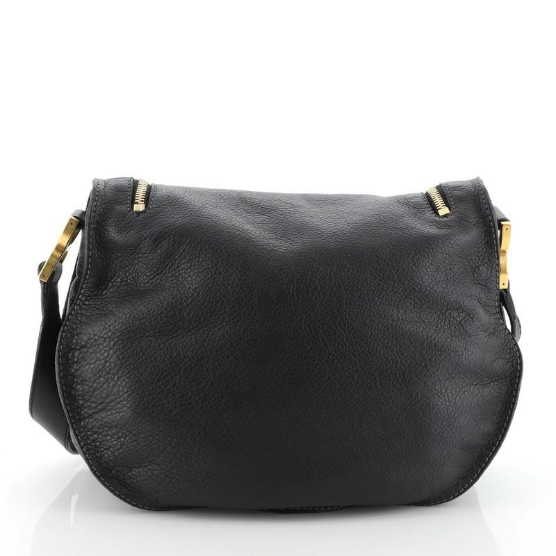 Chloe Marcie Zip Crossbody Tasche Leder Medium (Schwarz)