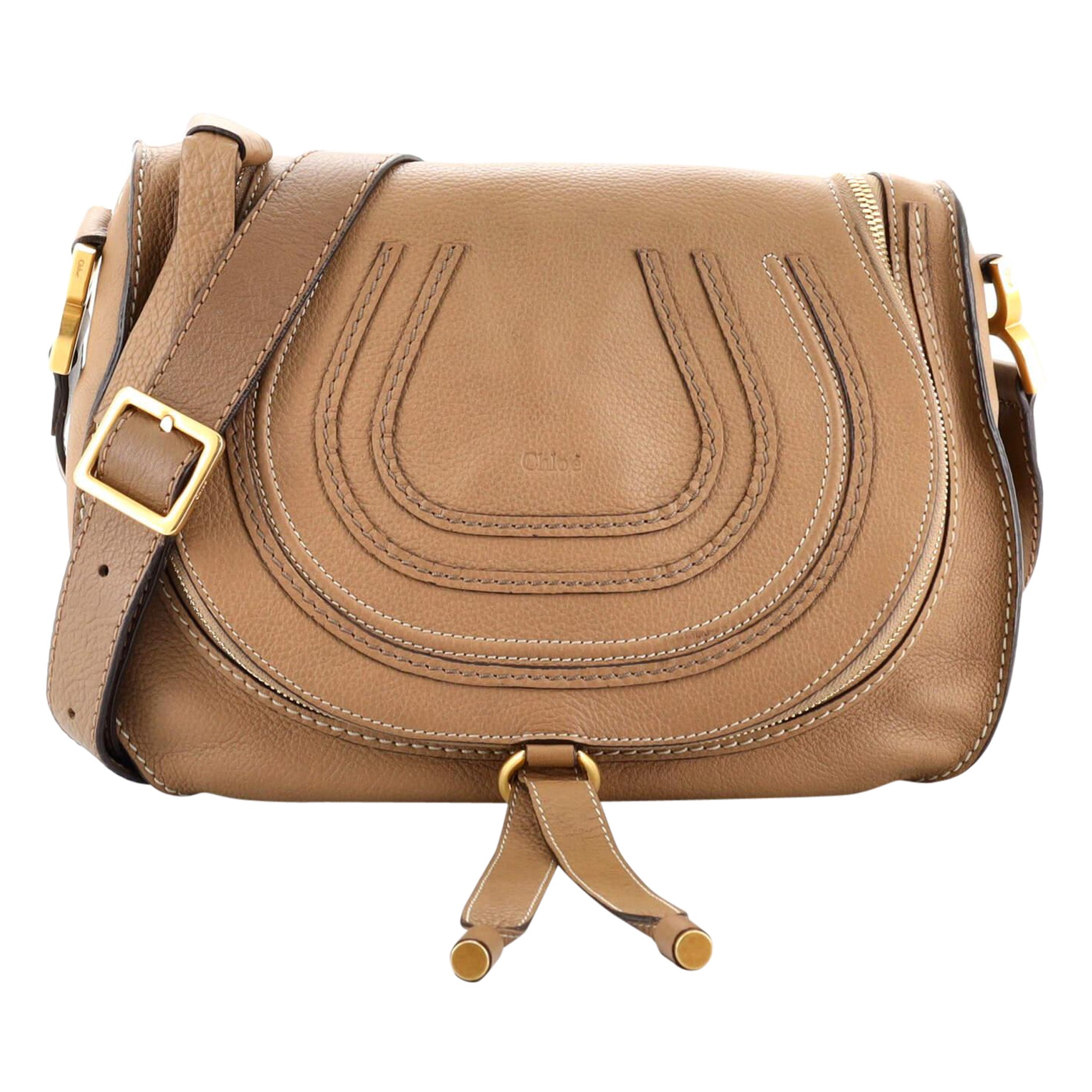 Chloé Marcie - Sac à bandoulière en cuir moyen avec fermeture éclair