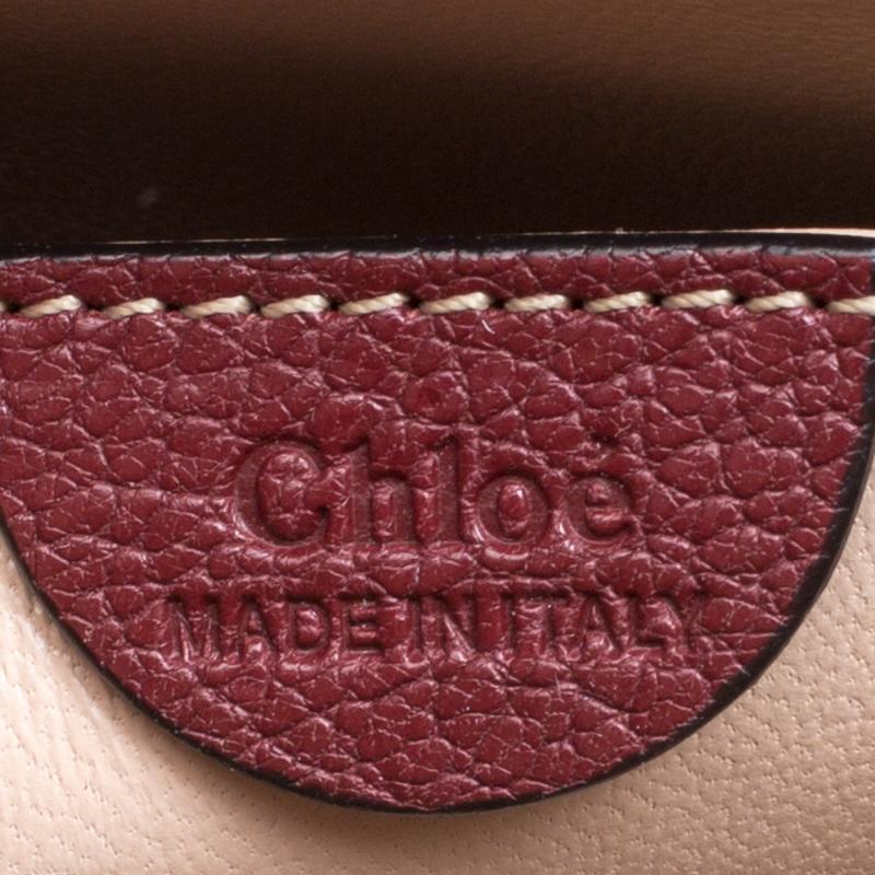 Women's Chloe Maroon Leather Small Elsie Shoulder Bag