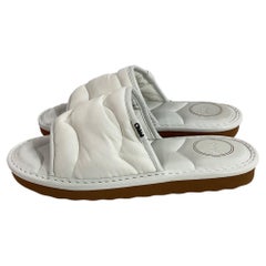 Chloé Maxie Slip-on Flat Sandals in White Nylon