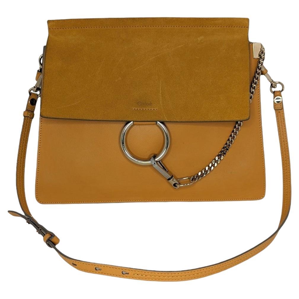 Chloé Medium Leather Suede Faye Shoulder Bag For Sale