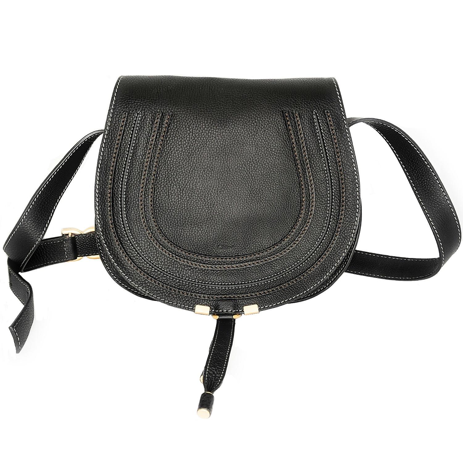 With its pintucked horseshoe flap, the Chloe Marcie saddle bag invites you to make your own luck. Pebbled leather adds supple texture to this convenient crossbody design. Current retail price is $1,490.

Designer: Chloe
Material: Pebbled calfskin