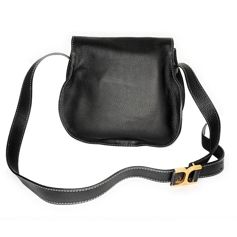 Chloe Medium Marcie Black Calf Leather Cross-body Bag at 1stDibs ...