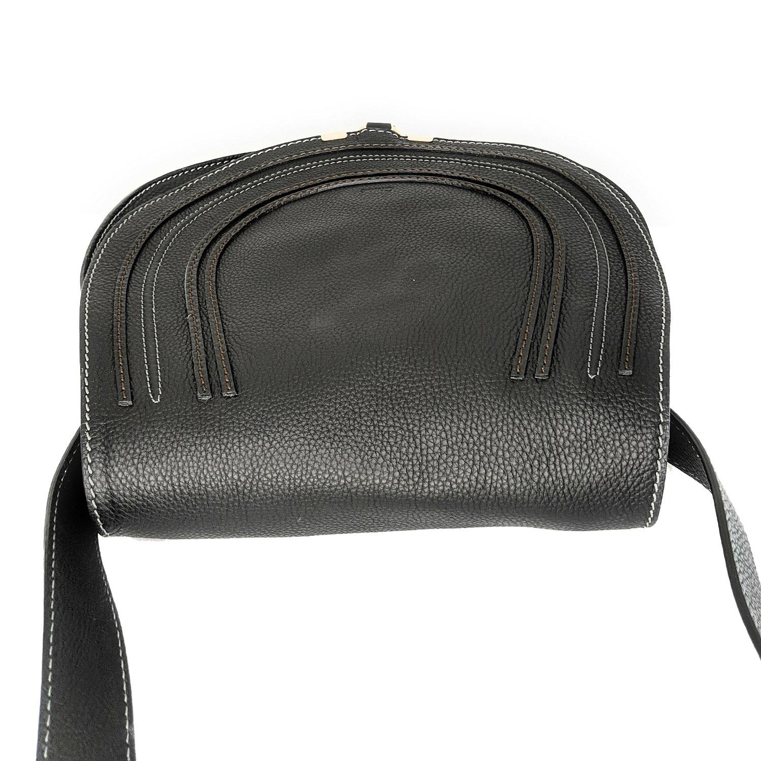 chloe marcie medium leather crossbody bag black