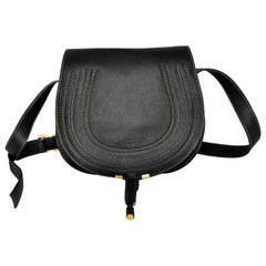 Chloe Medium Marcie - Sac bandoulière en cuir de veau noir