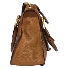 Borsa Chloé Marcie media con manico superiore, in pelle di vitello martellata marrone