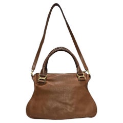 Borsa Chloé Marcie media con manico superiore, in pelle di vitello martellata marrone