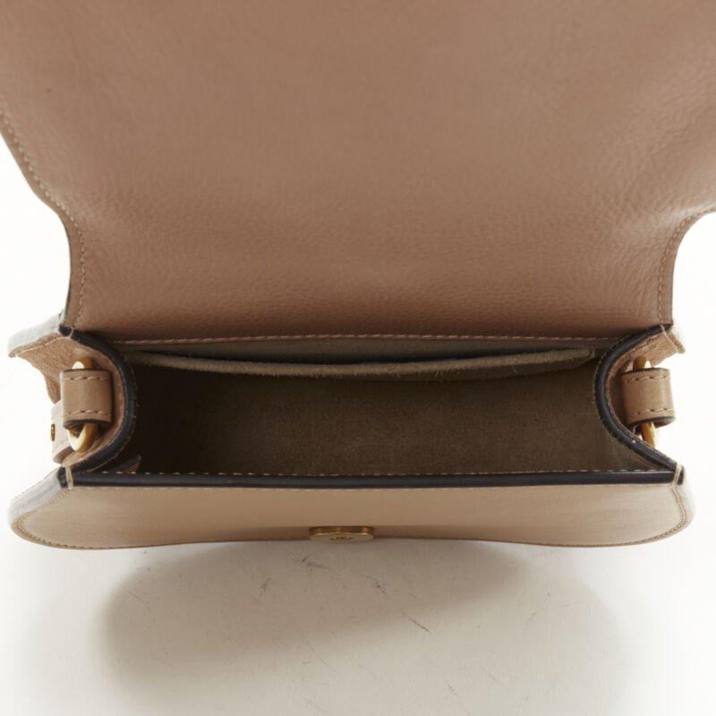 CHLOE Medium Nile gold bangle bracelet handle taupe leather saddle bag 4