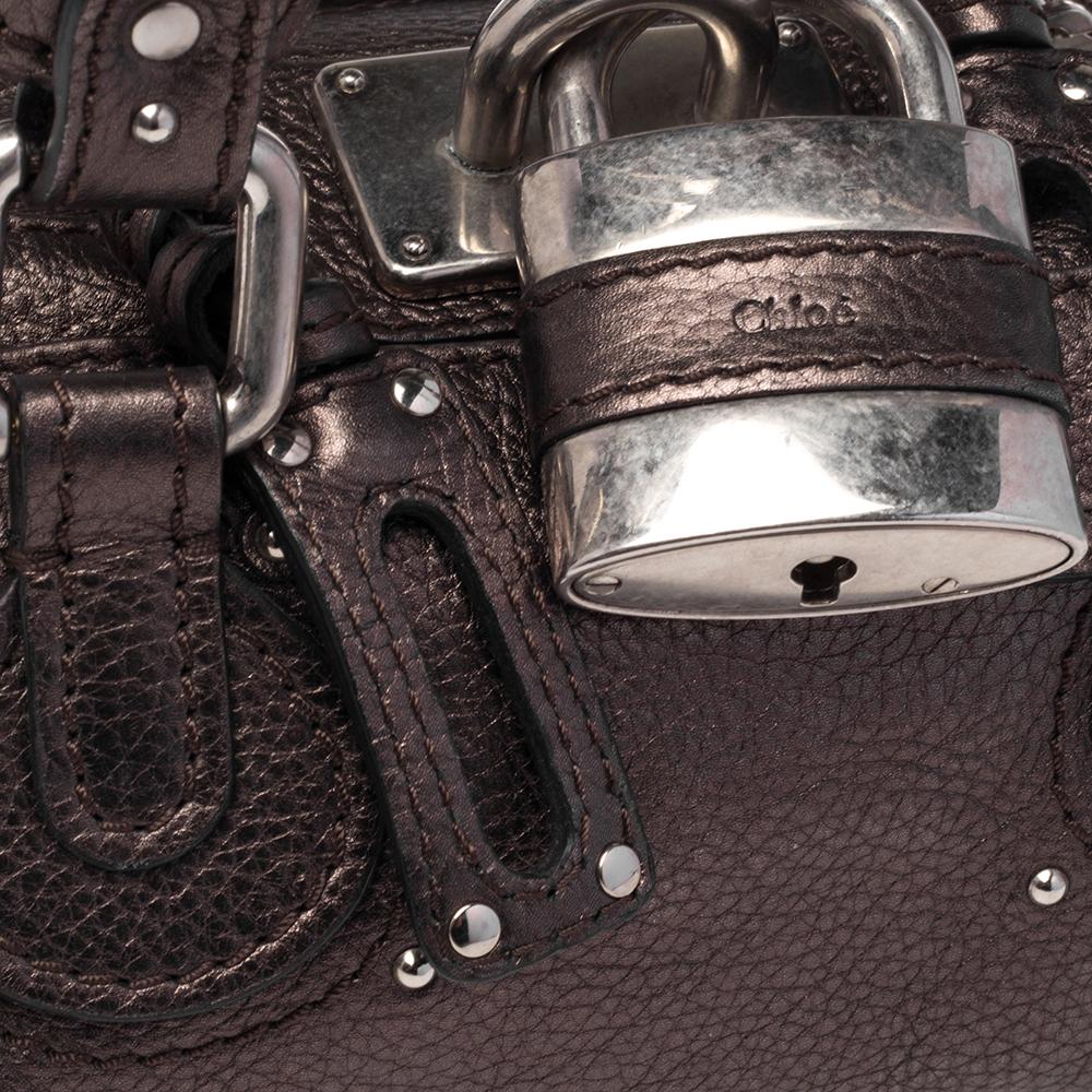 Chloe Metallic Brown Leather Mini Paddington Bag 3