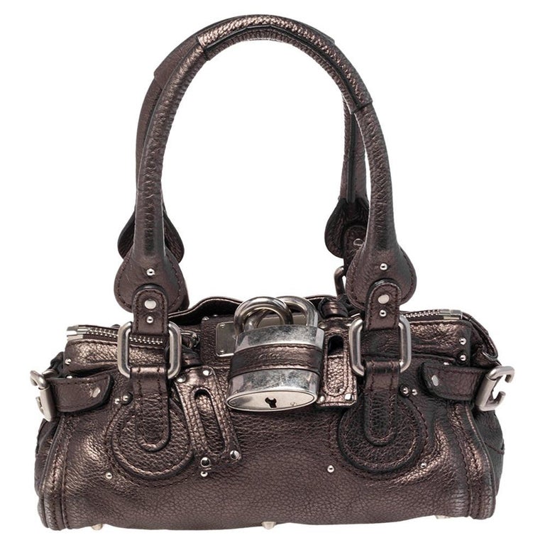 Chloe Metallic Brown Leather Mini Paddington Bag at 1stDibs