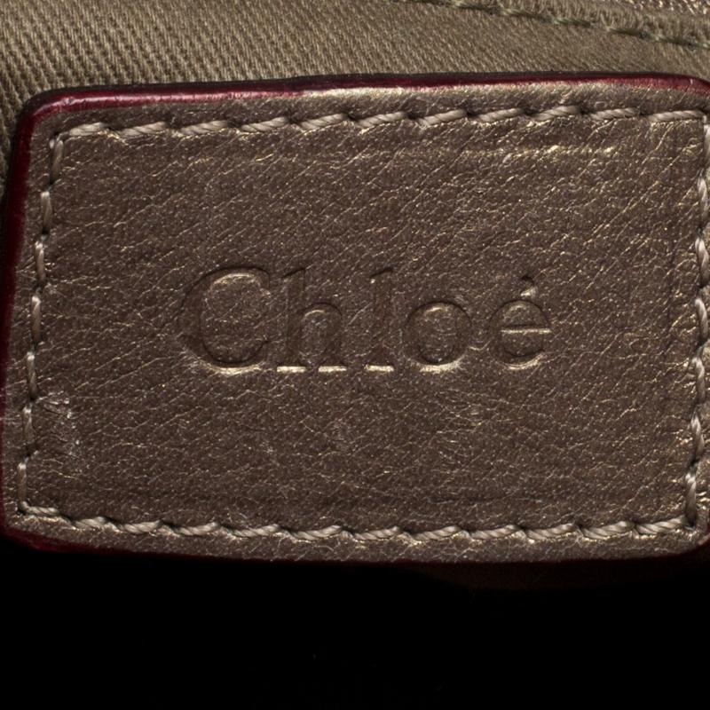 Chloe Metallic Dark Beige Leather Medium Marcie Satchel 6