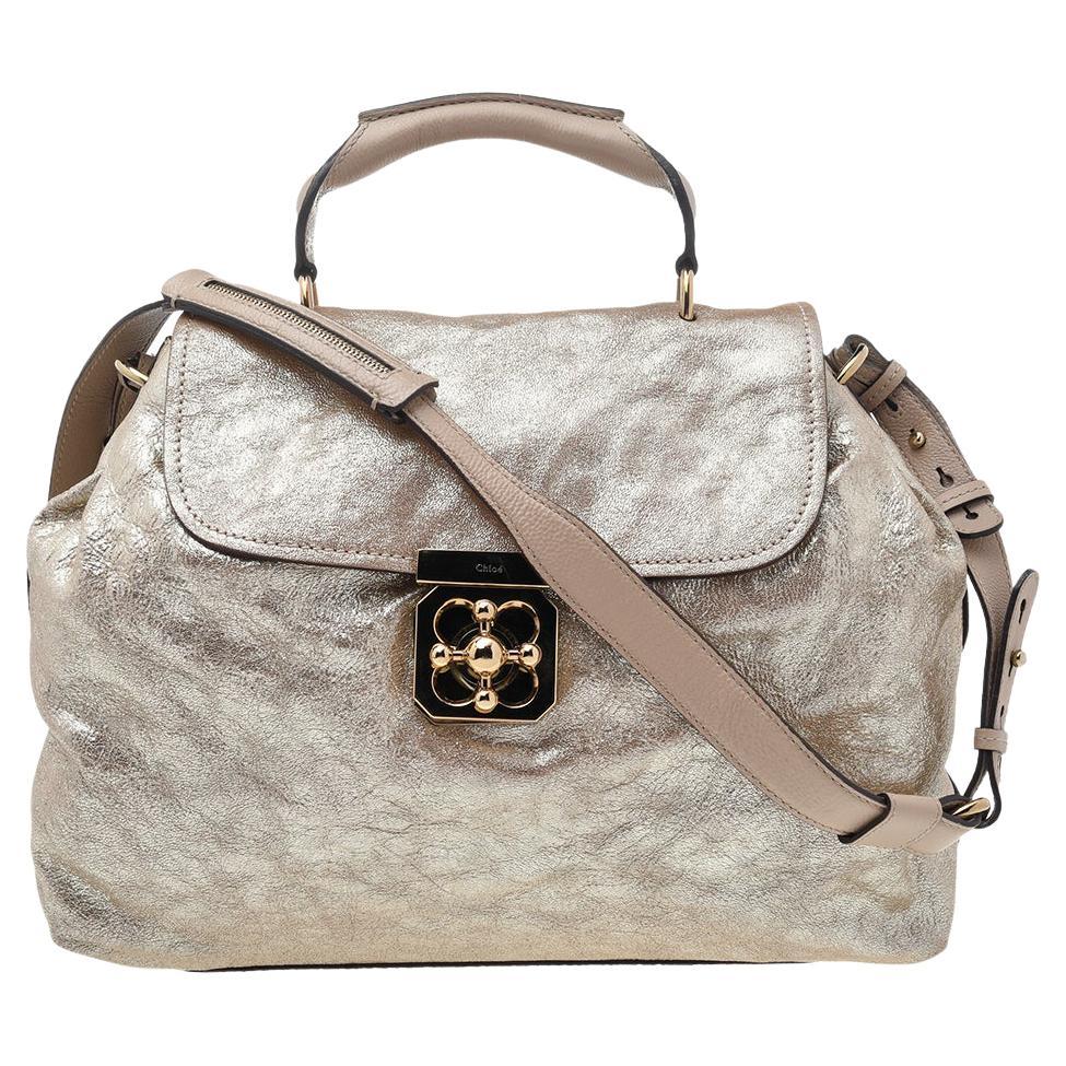 Chloé Metallic Pebbled Leather Mini Paddington Bag at 1stDibs