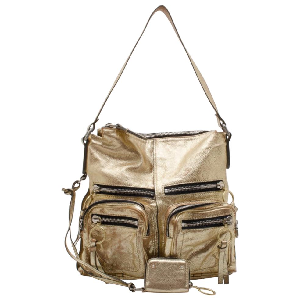 Chloe Metallic Gold Large Shoulder Bag For Sale