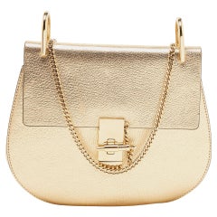 Borsa a tracolla media Drew in pelle oro metallizzato di Chloe