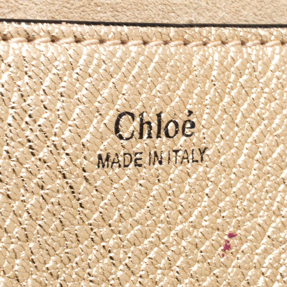 Chloe Metallic Gold Leather Mini Drew Shoulder Bag 3