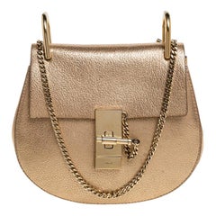 Chloé Metallic Gold Leather Small Drew Shoulder Bag