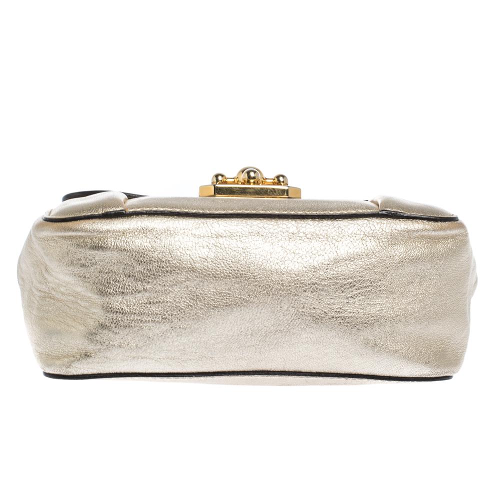 Chloe Metallic Gold Leather Small Elsie Shoulder Bag 1